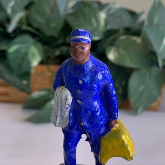Antique Composition Figure J Hill Dining Car Attendant Toy Trico Figurine Japan - Picture 10 of 14
